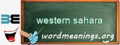 WordMeaning blackboard for western sahara